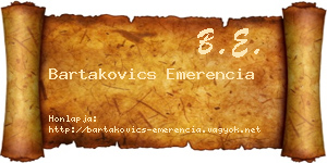 Bartakovics Emerencia névjegykártya